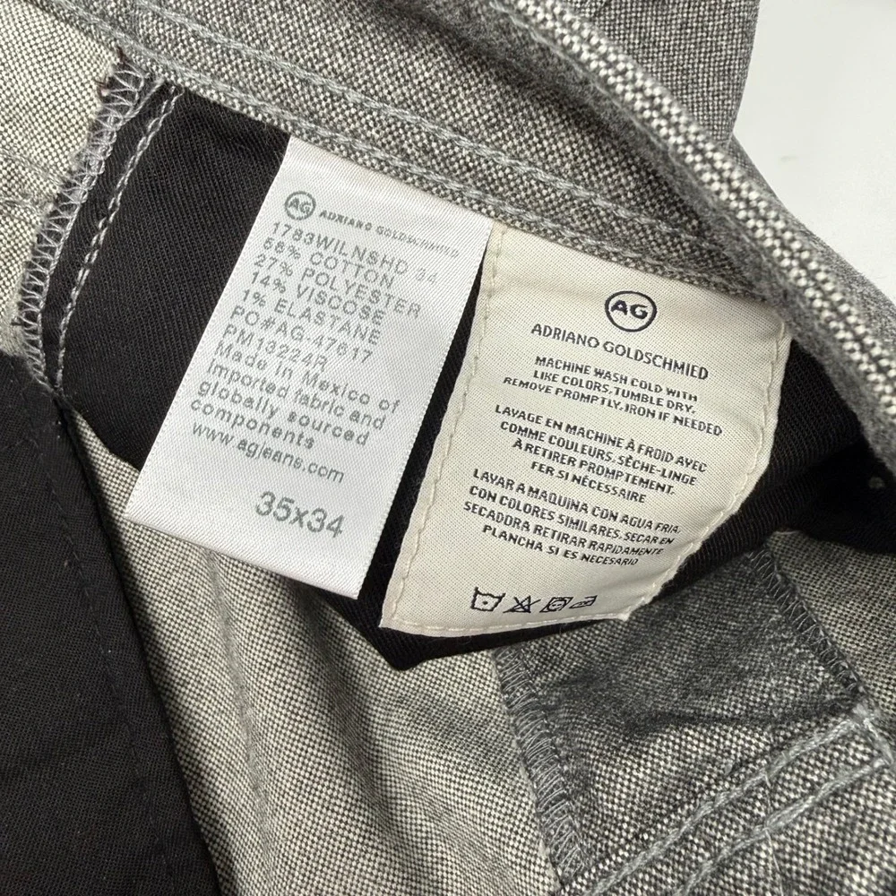 AG Adriano Goldschmied The Tellis Modern Slim Grey Pants Mens 35x28